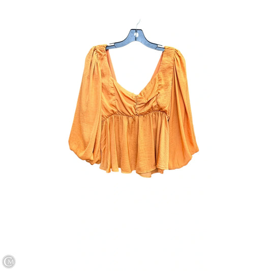 Top Long Sleeve By Clothes Mentor In Orange, Size: M