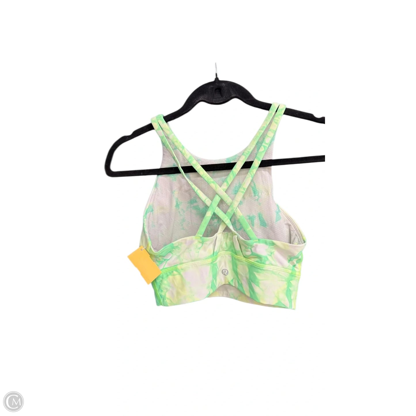 Athletic Bra By Lululemon In Green & White, Size: S