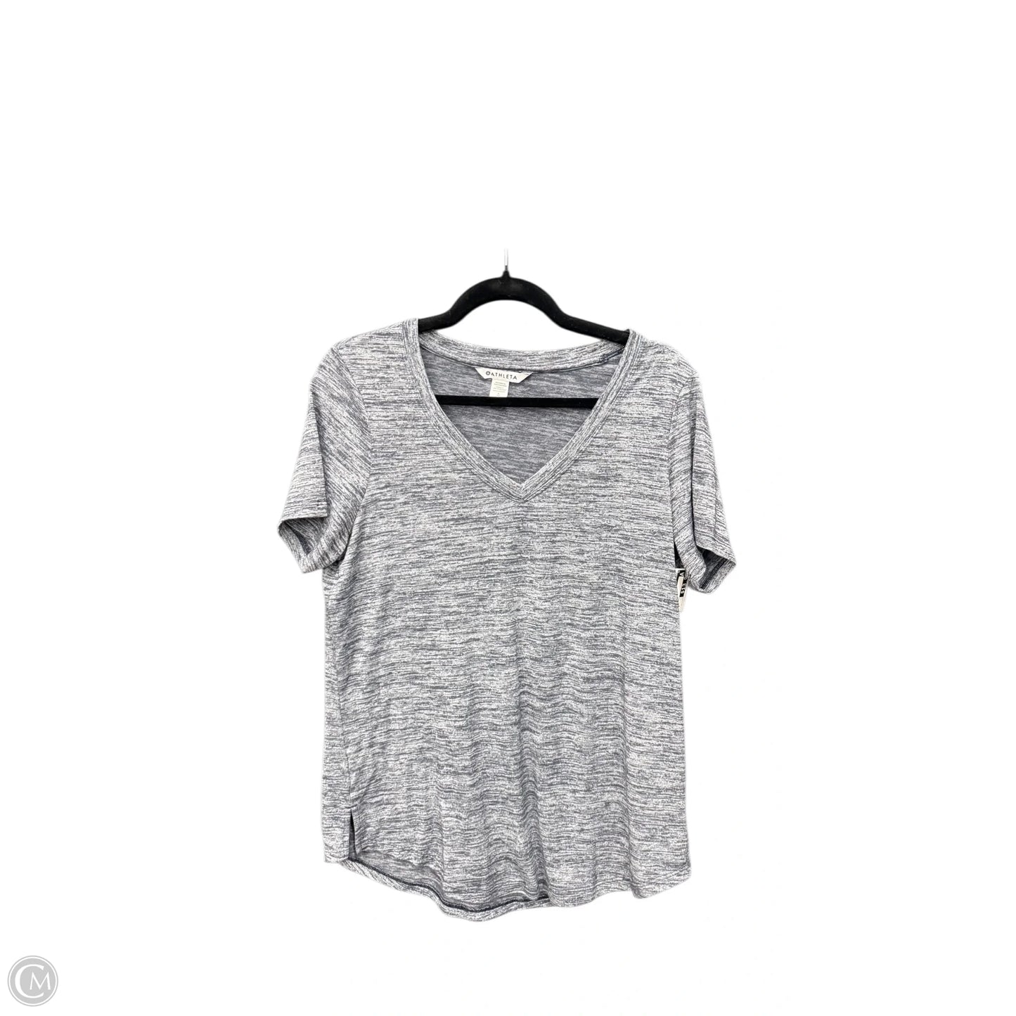 Athletic Top Short Sleeve By Athleta In Grey, Size: L
