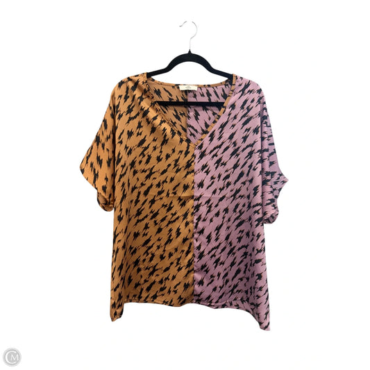 Top Short Sleeve By Entro In Animal Print, Size: L