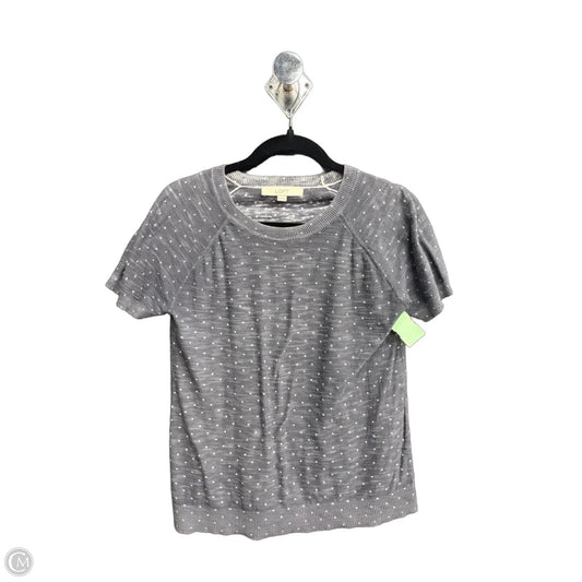 Top Short Sleeve By Loft In Grey, Size: Xs