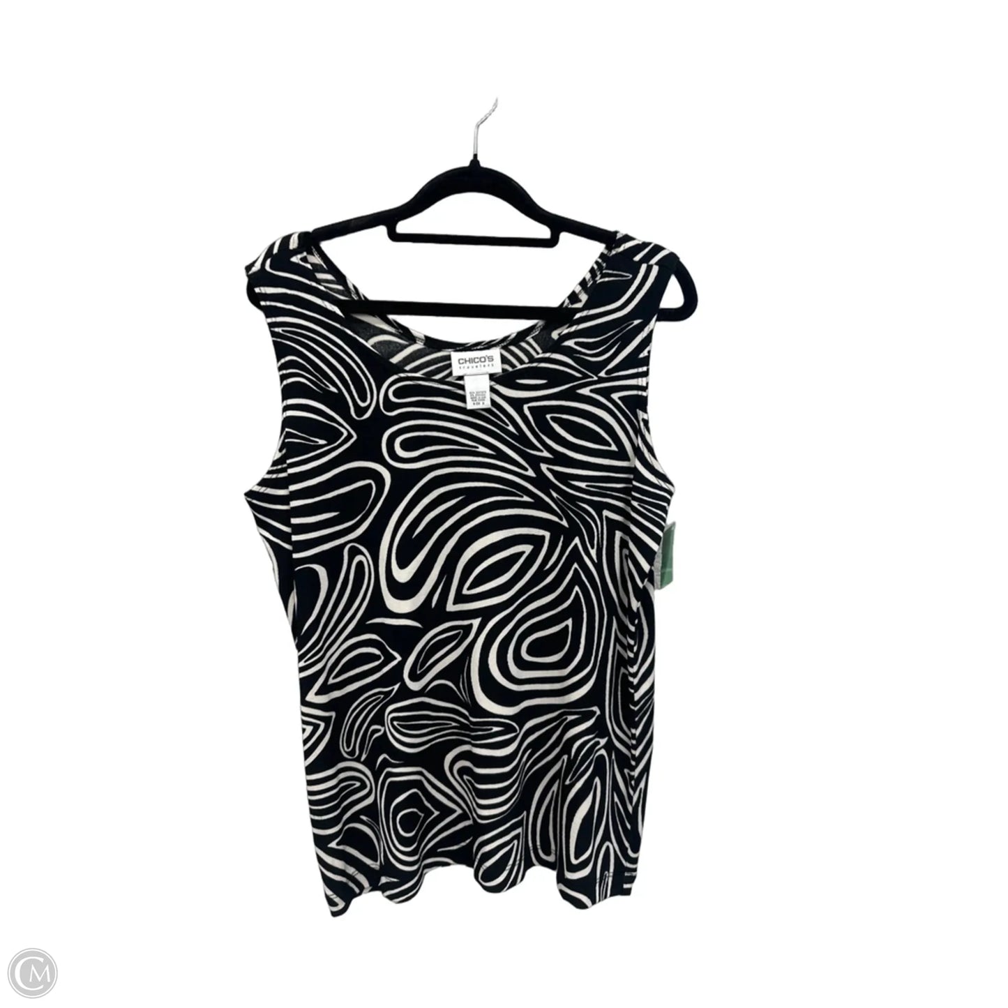 Top Sleeveless By Chicos In Black & White, Size: Xs