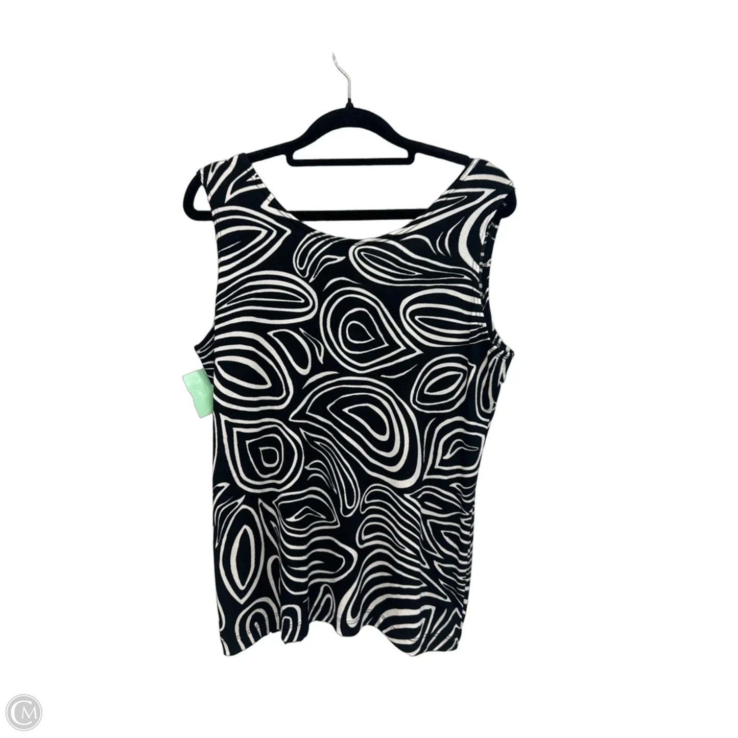 Top Sleeveless By Chicos In Black & White, Size: Xs