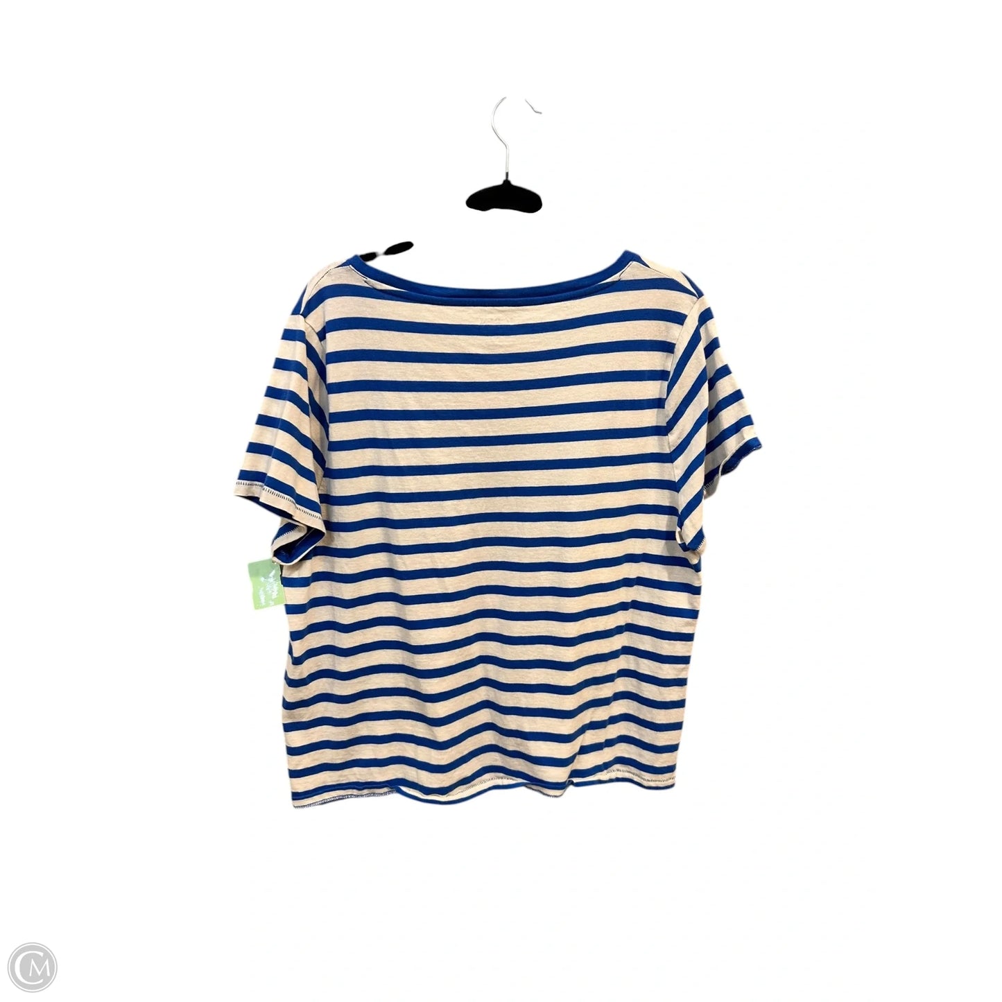 Top Short Sleeve By J. Crew In Blue & White, Size: Xl