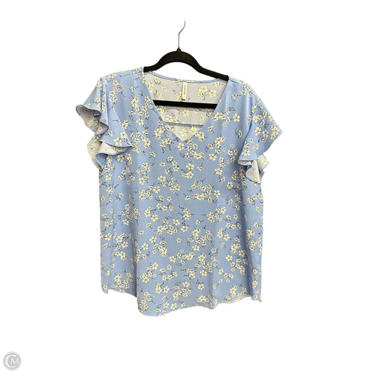 Top Short Sleeve By Clothes Mentor In Floral Print, Size: L