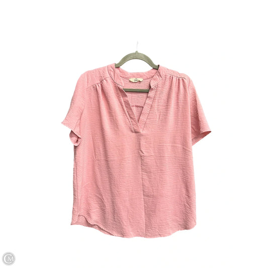Top Short Sleeve By Entro In Pink, Size: L