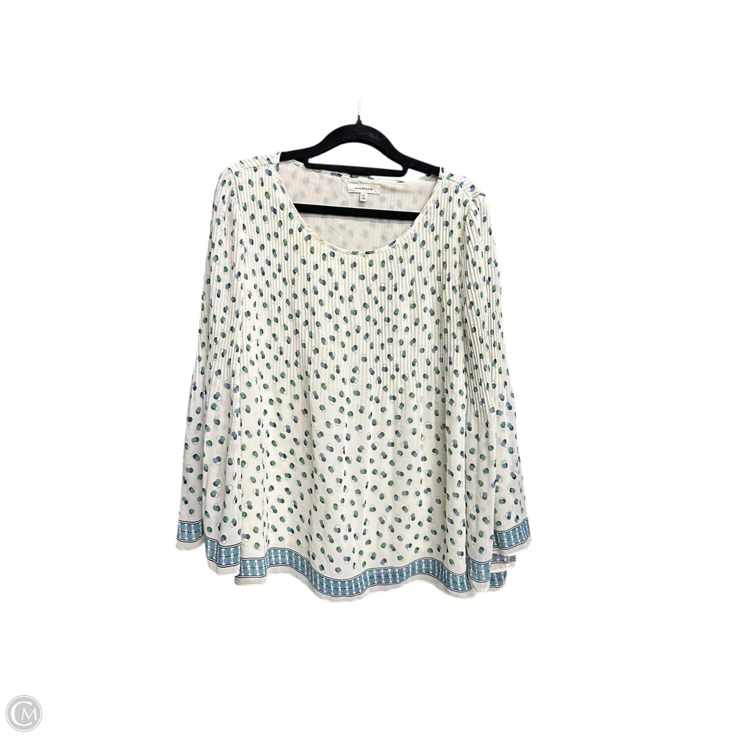 Top Long Sleeve By Max Studio In Cream, Size: L