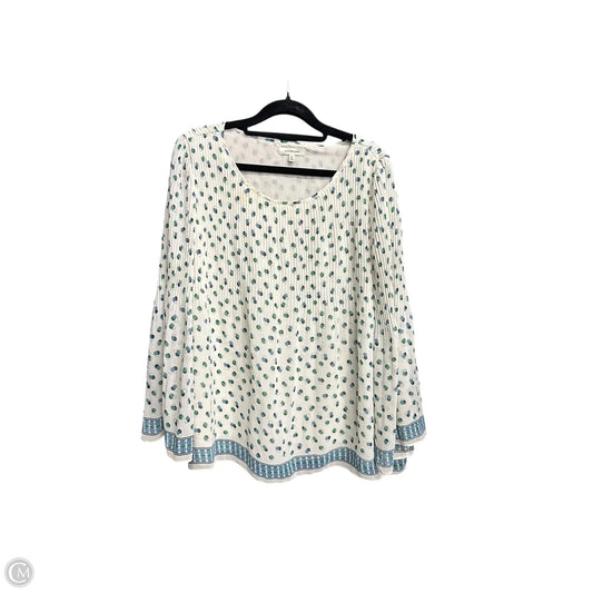 Top Long Sleeve By Max Studio In Cream, Size: L