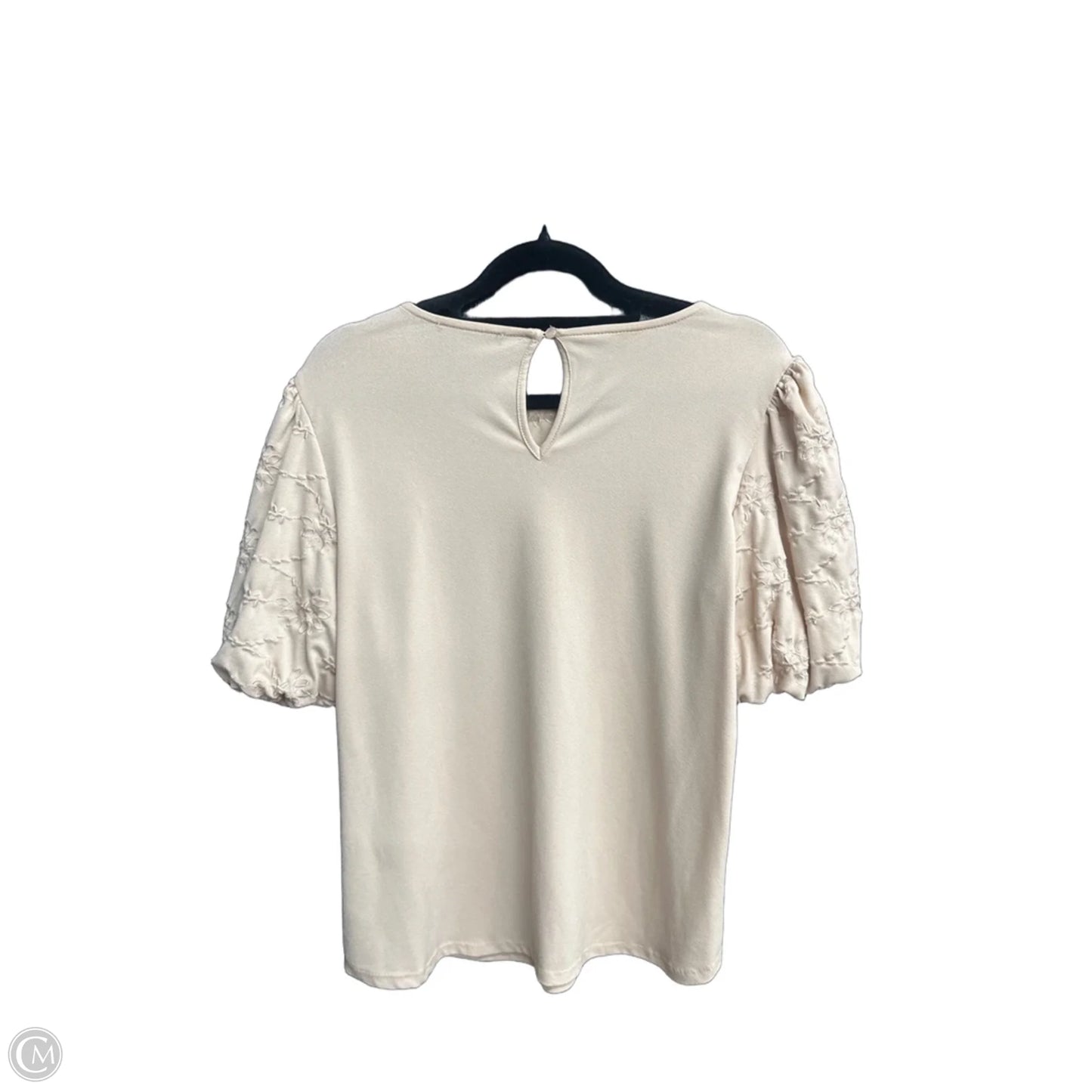 Top Short Sleeve By Adrianna Papell In Beige, Size: S