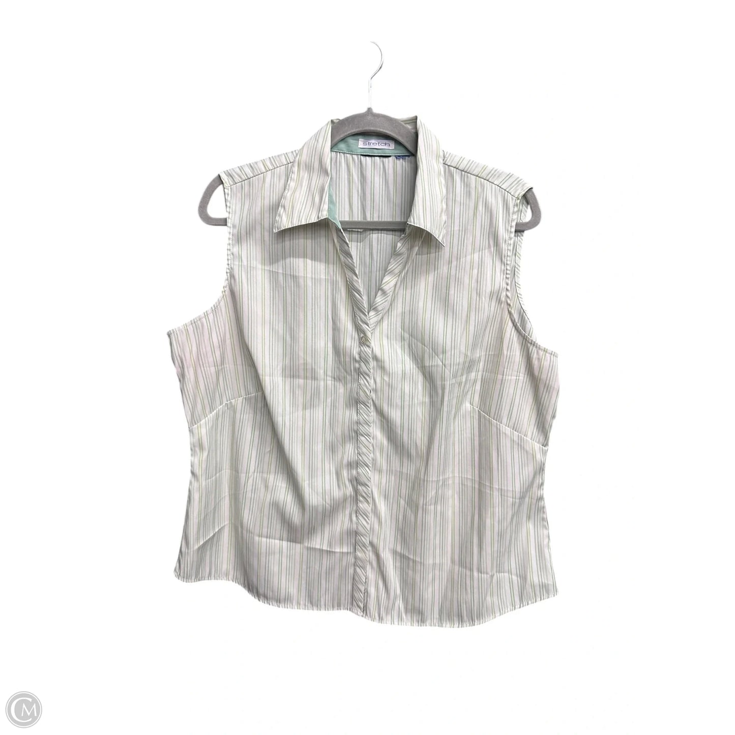 Top Short Sleeve By Clothes Mentor In Green & White, Size: Xl