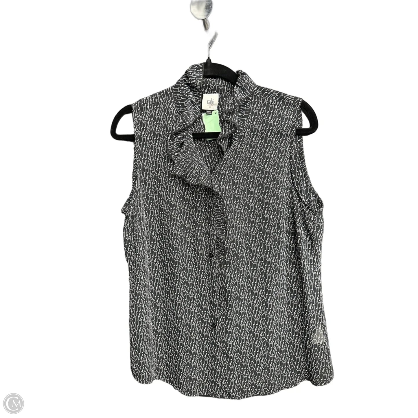 Top Sleeveless By Cabi In Blue & White, Size: M