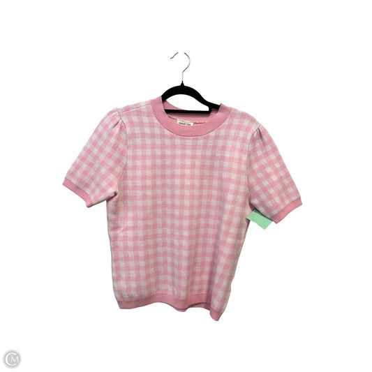 Top Short Sleeve By Sugar Lips In Pink & White, Size: Xs