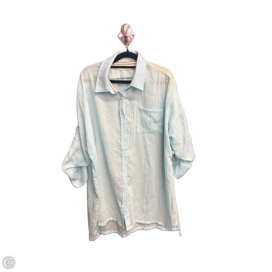 Top Long Sleeve By Peach Love Cream California In Blue, Size: M