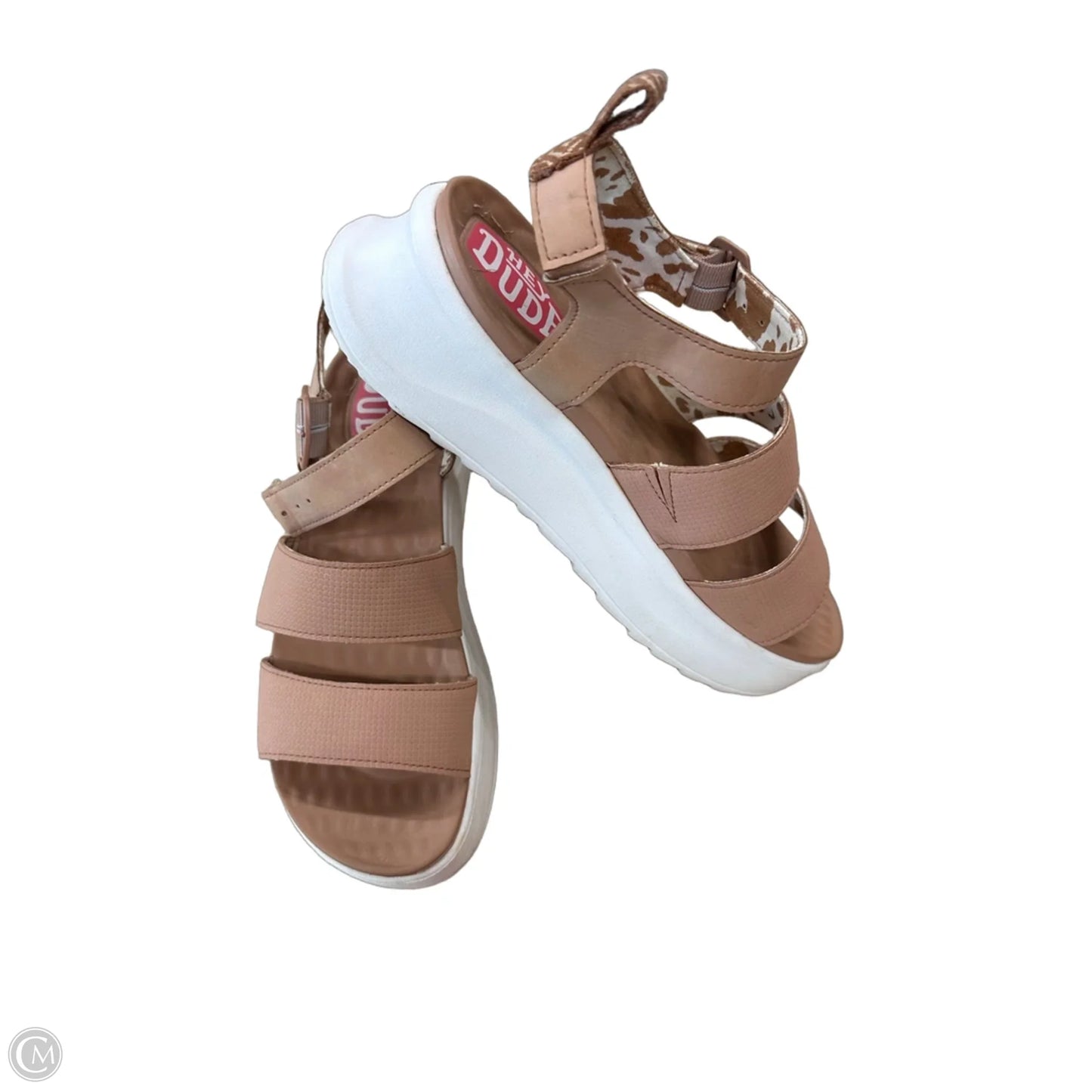 Sandals Heels Block By Hey Dude In Brown, Size: 9