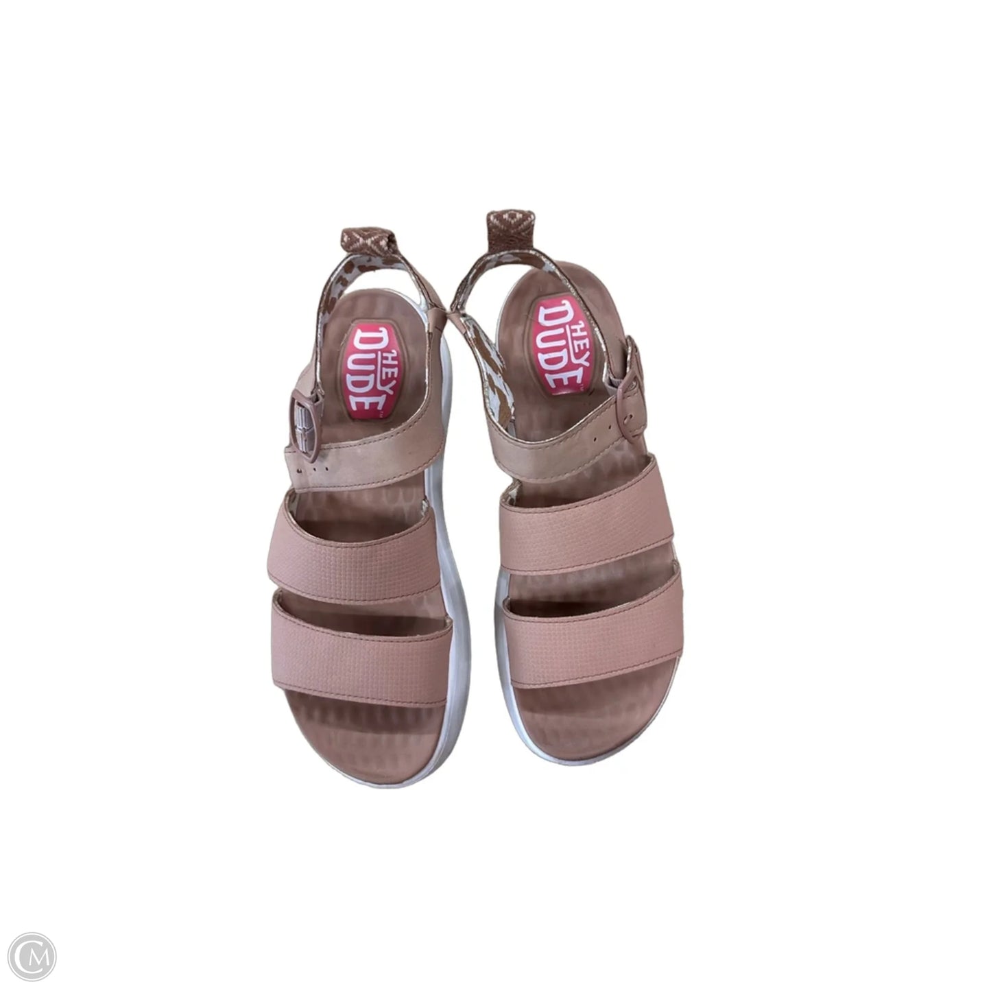 Sandals Heels Block By Hey Dude In Brown, Size: 9