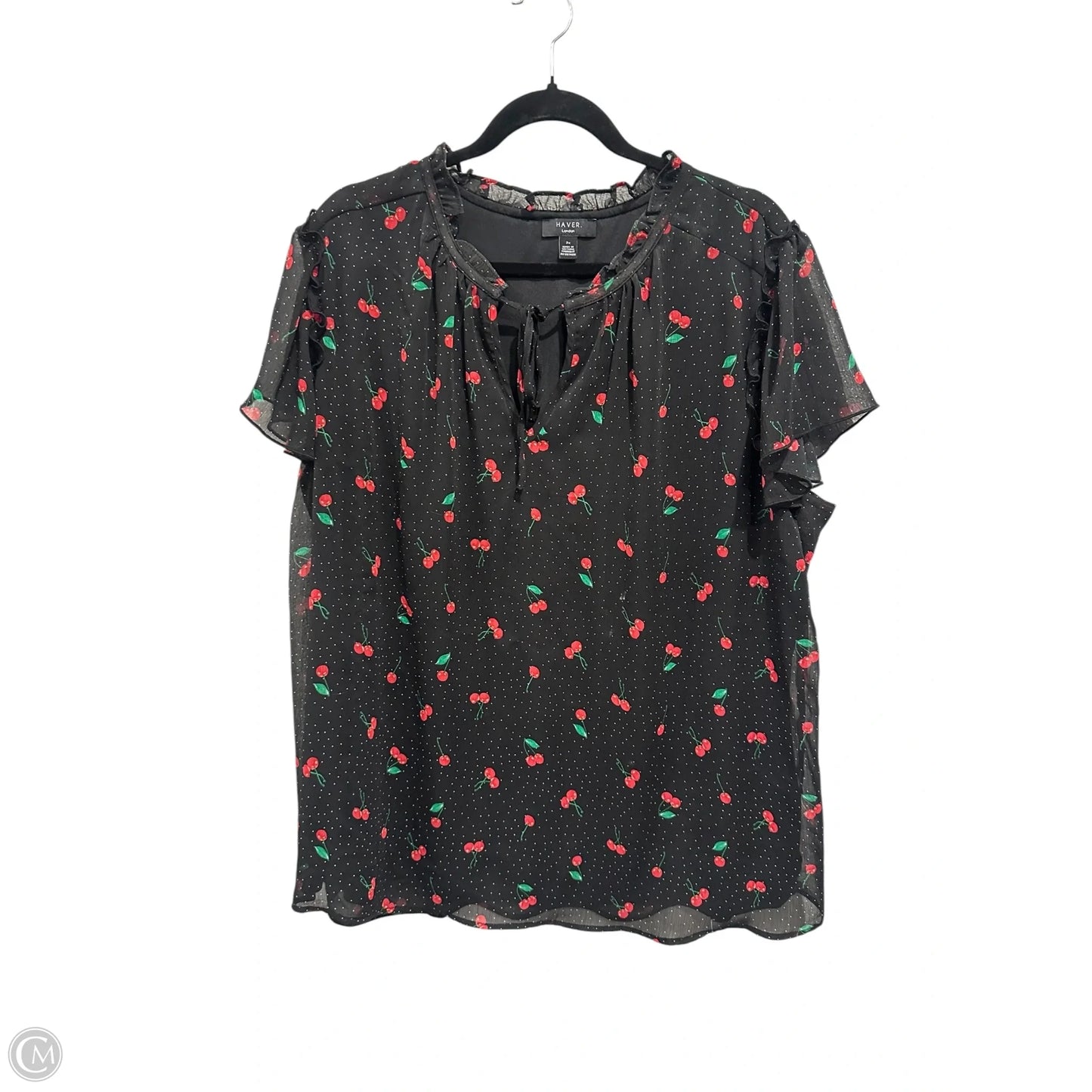 Top Short Sleeve By Clothes Mentor In Black, Size: 2x