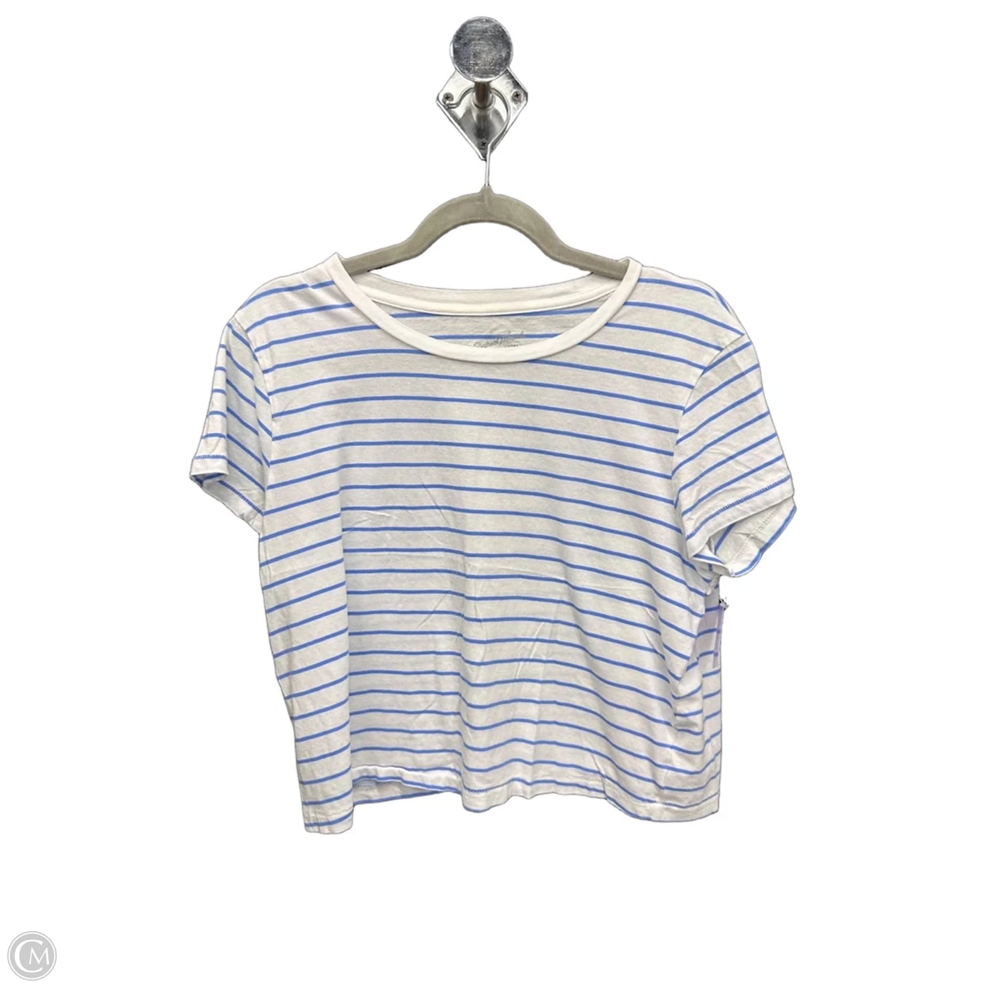 Top Short Sleeve By Universal Thread In Striped Pattern, Size: L