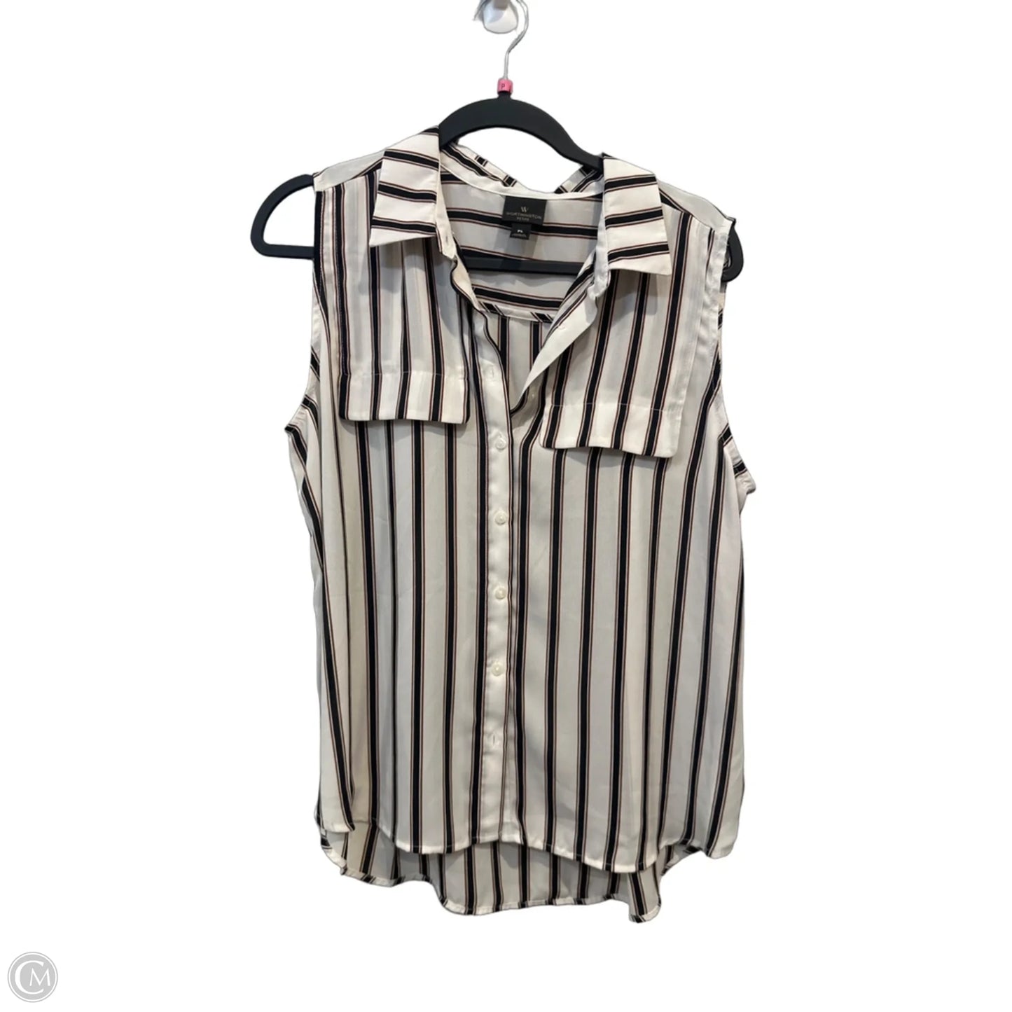 Top Sleeveless By Worthington In Striped Pattern, Size: Lp