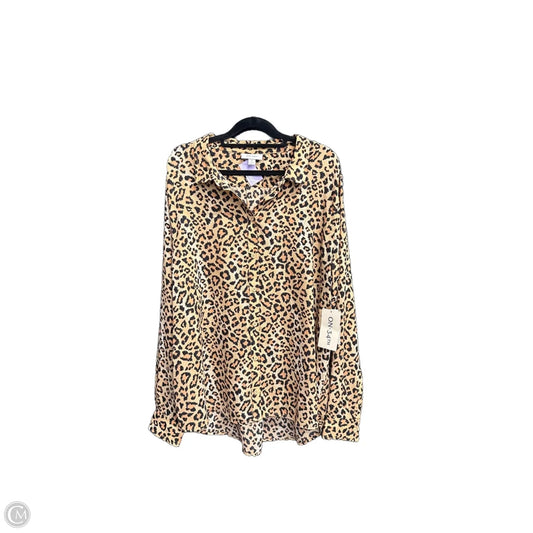 Top Long Sleeve By On 34th In Leopard Print, Size: Xl