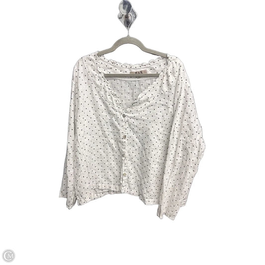 Top Long Sleeve By Flax In Polkadot Pattern, Size: L