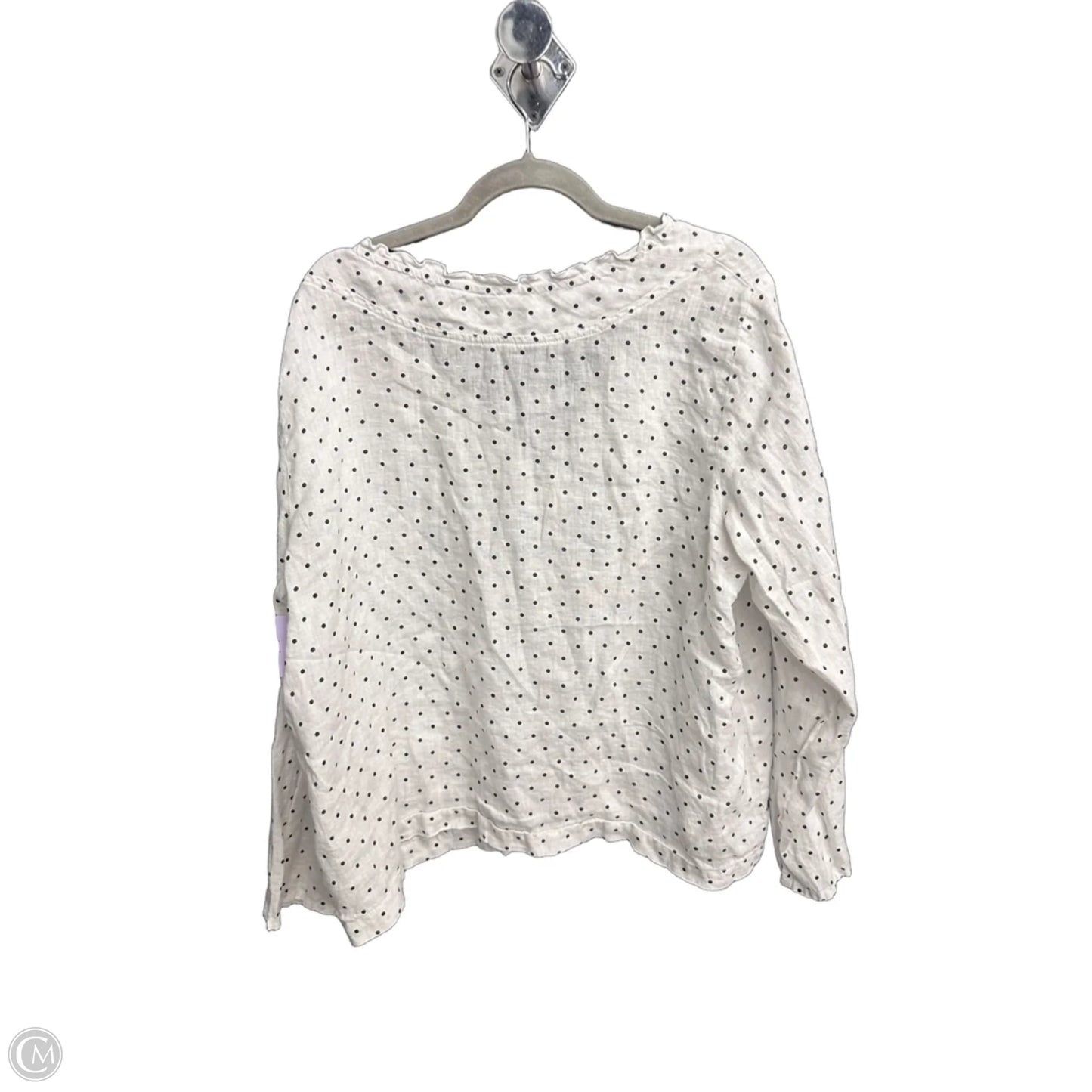 Top Long Sleeve By Flax In Polkadot Pattern, Size: L
