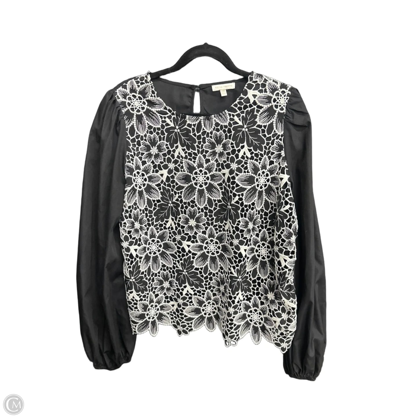 Top 3/4 Sleeve By Flying Tomato In Black & White, Size: 2x