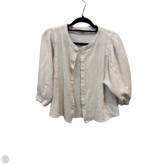 Top Short Sleeve By Clothes Mentor In Cream, Size: M