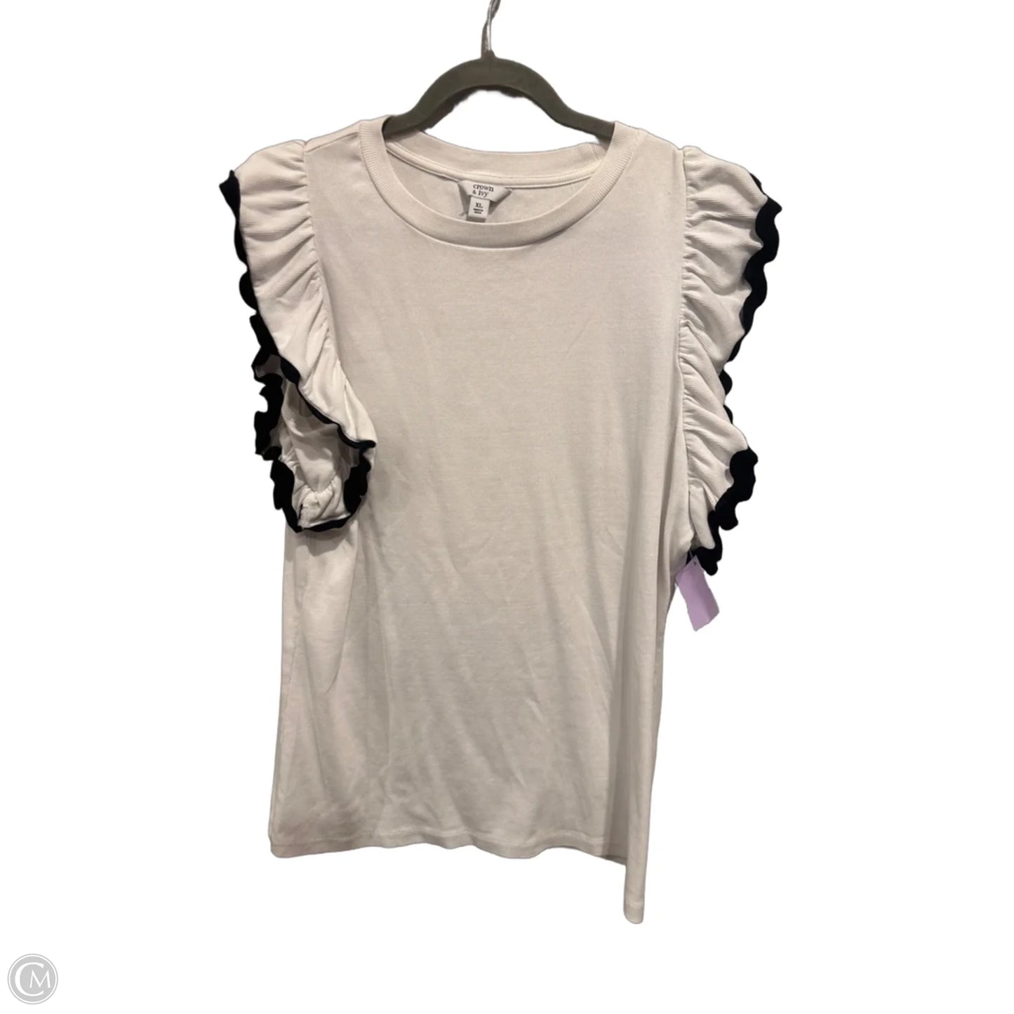 Top Sleeveless By Crown And Ivy In Black & White, Size: Xl