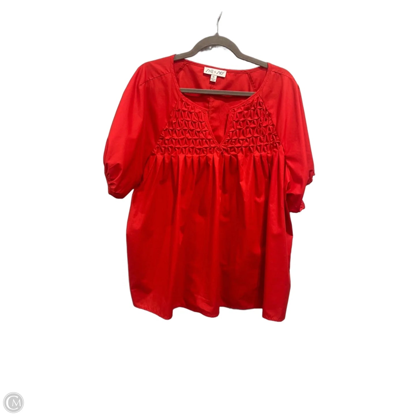 Top Short Sleeve By She + Sky In Red, Size: Xl