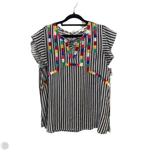 Top Short Sleeve By Andree By Unit In Black & White, Size: L