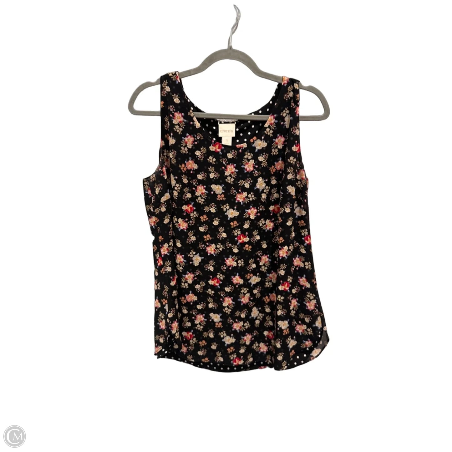 Top Sleeveless By Chicos In Floral Print, Size: M