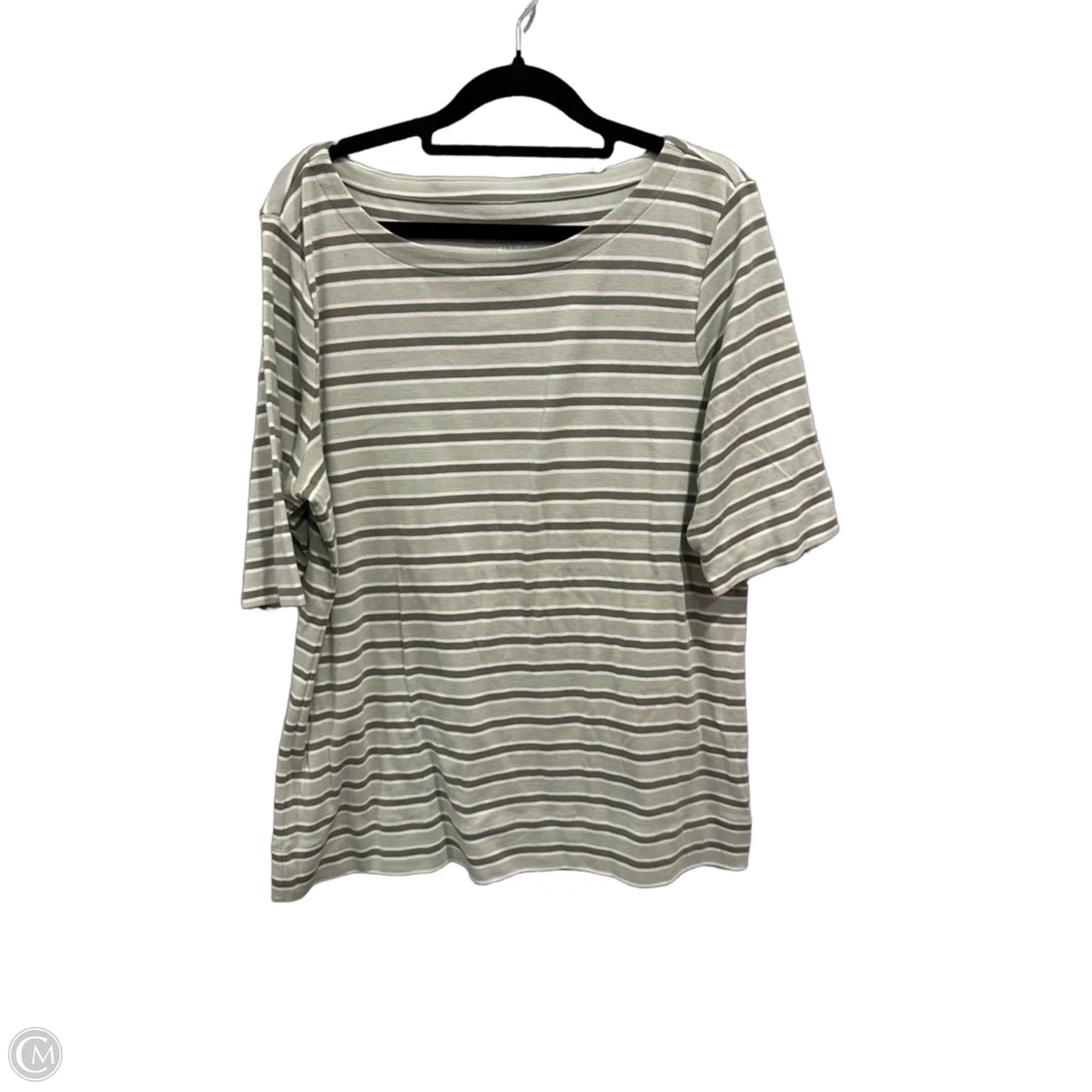 Top Short Sleeve By Chicos In Striped Pattern, Size: L