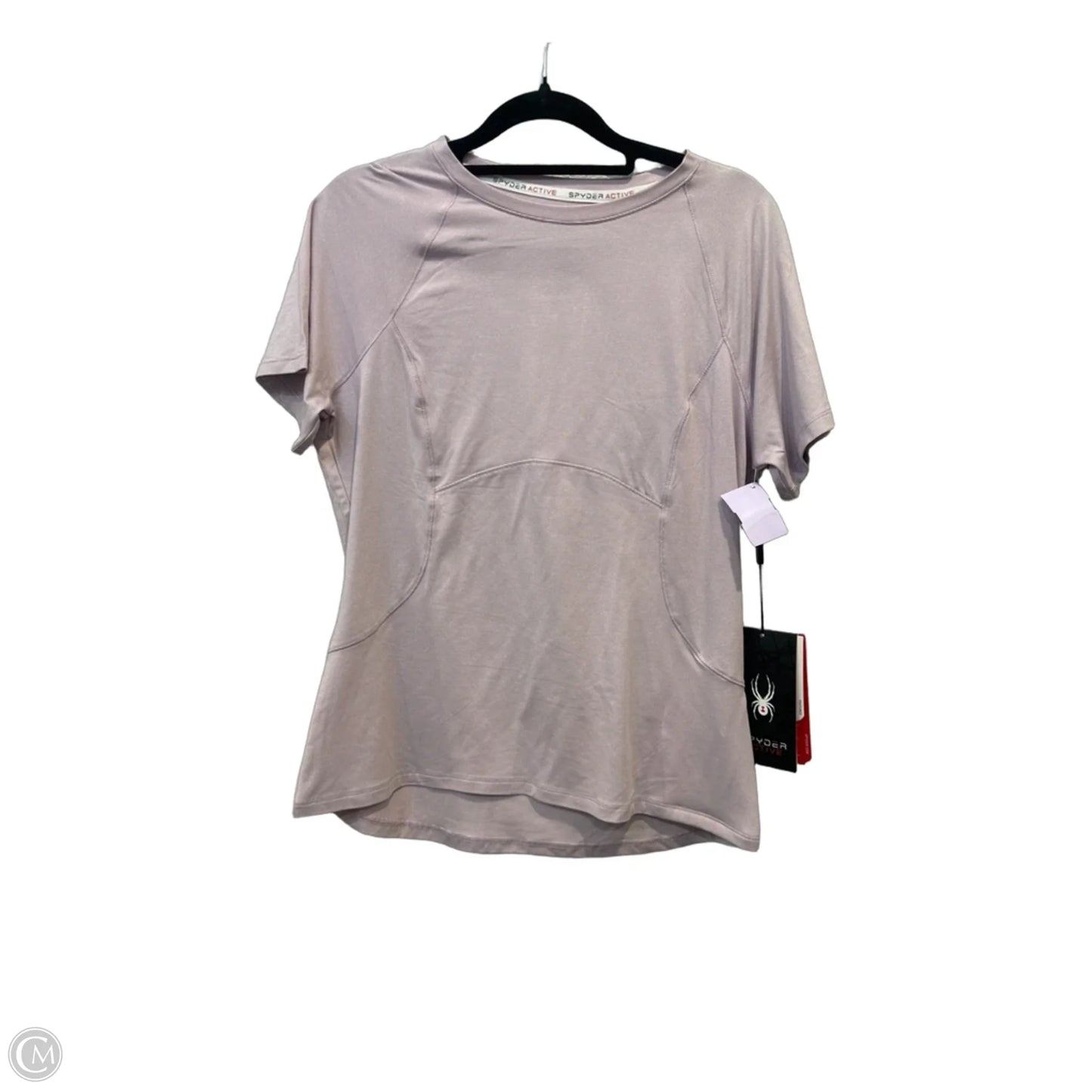 Athletic Top Short Sleeve By Spyder In Purple & White, Size: M