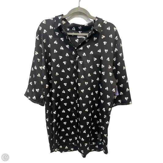 Top Short Sleeve By Chicos In Black & White, Size: 2x