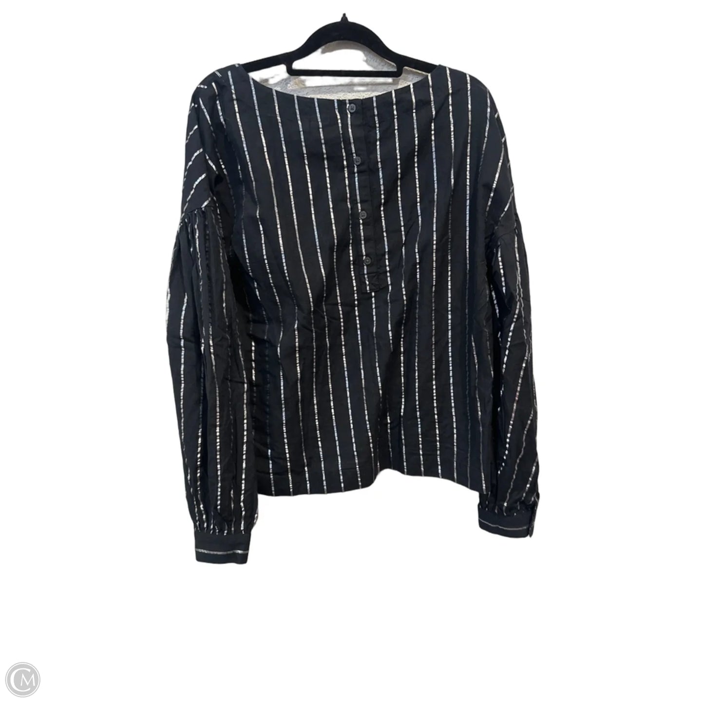Top Long Sleeve By Gap In Black & Silver, Size: S