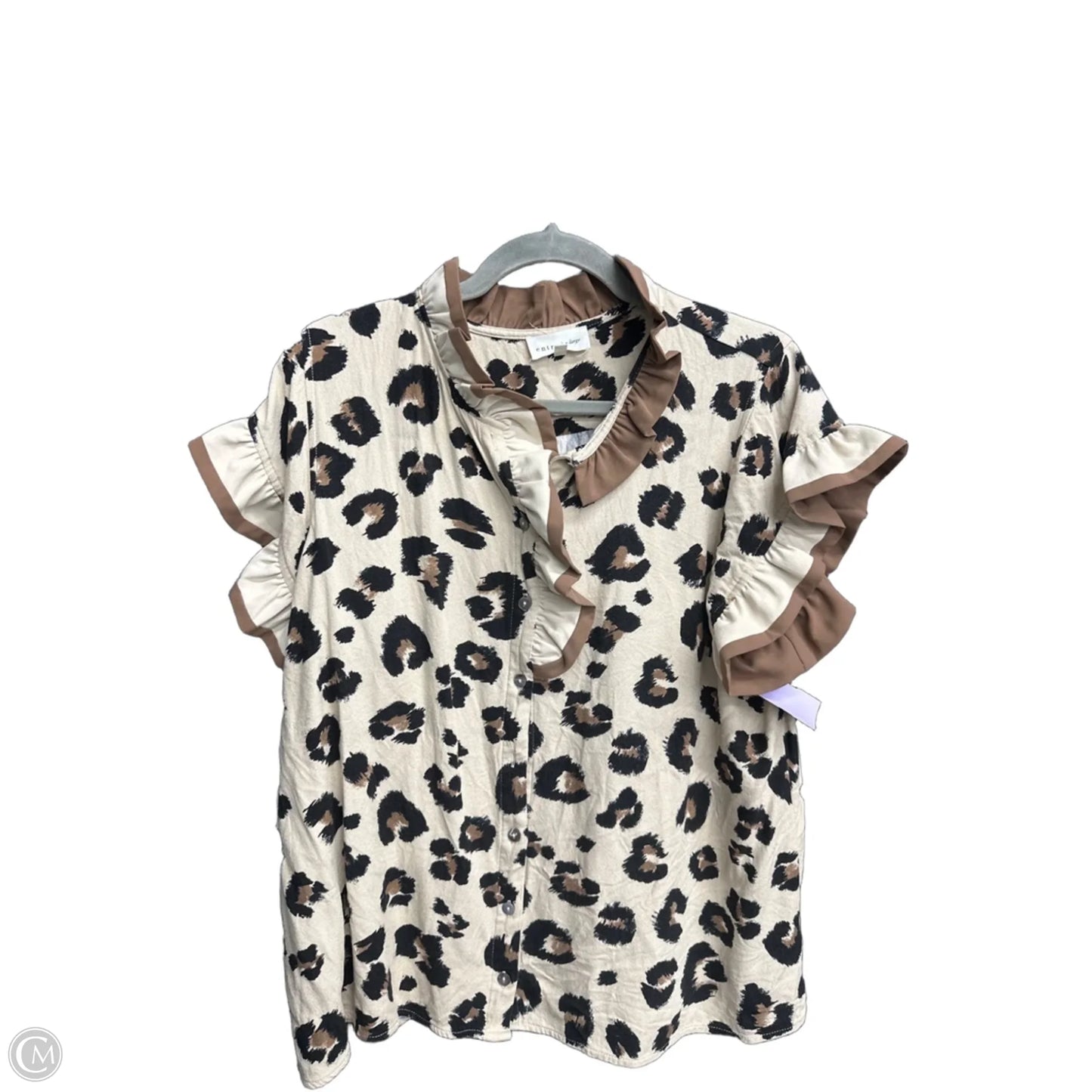 Top Short Sleeve By Entro In Leopard Print, Size: Xl