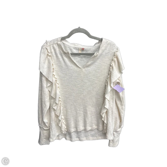 Top Long Sleeve By Pilcro In Cream, Size: S