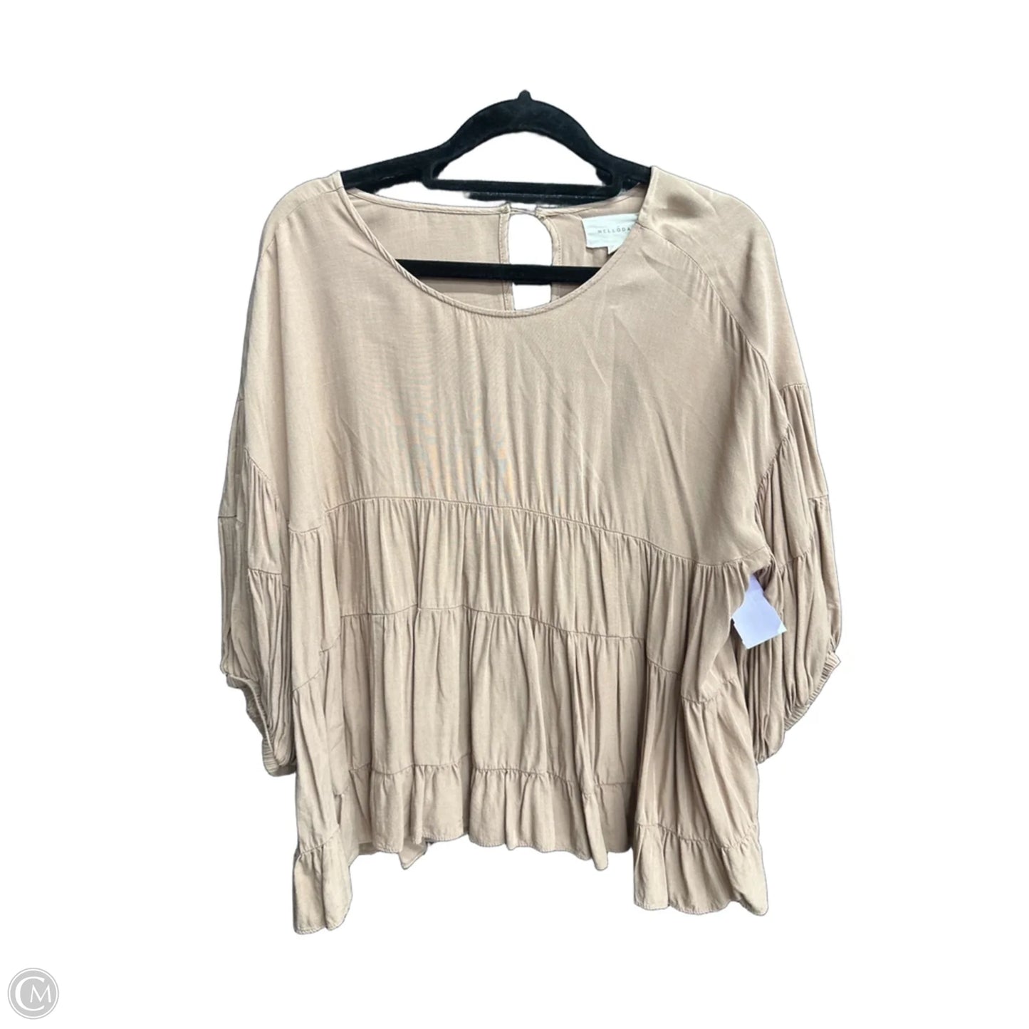 Top Short Sleeve By Melloday In Brown, Size: Xs