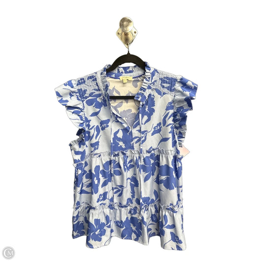 Top Short Sleeve By Umgee In Floral Print, Size: L