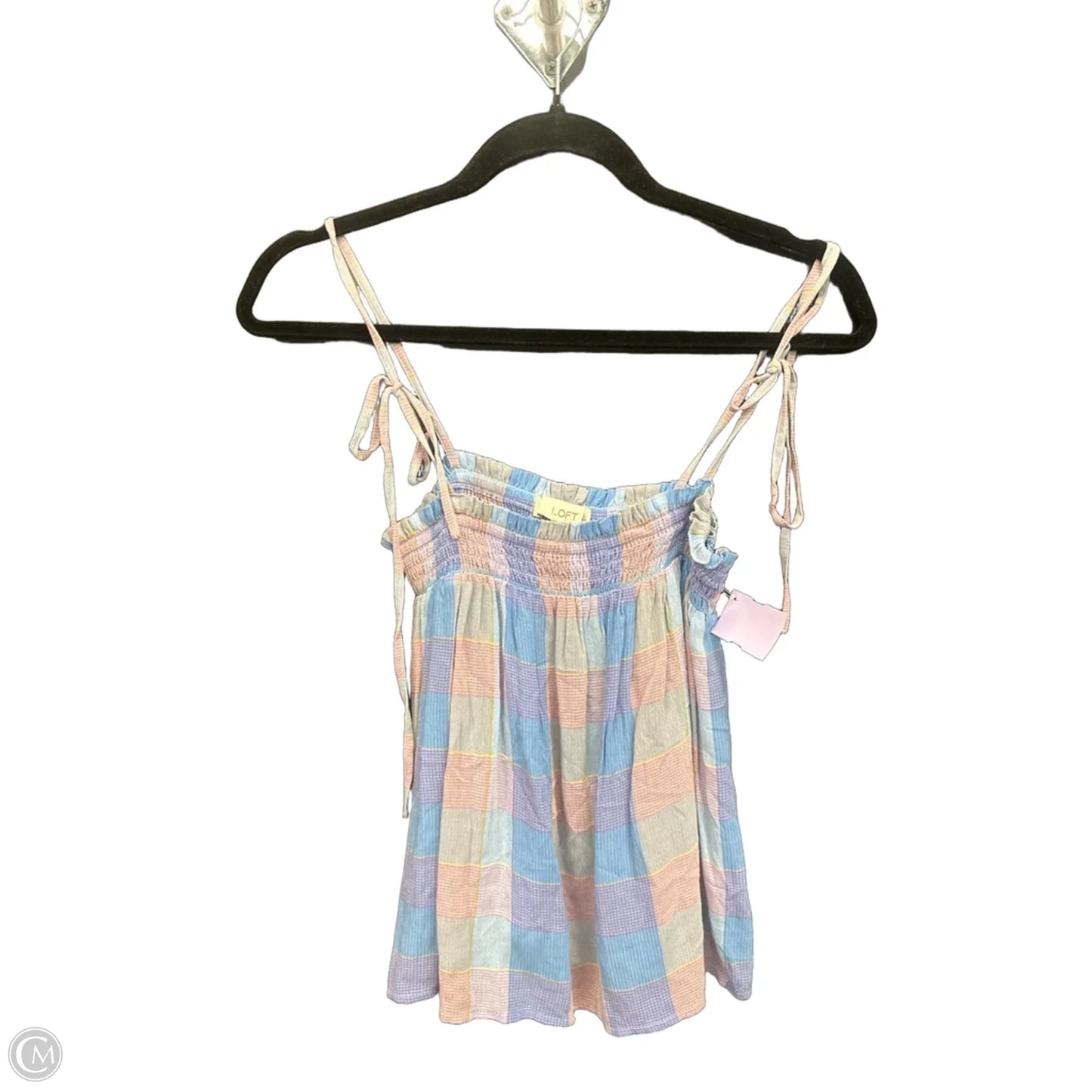 Top Sleeveless By Loft In Plaid Pattern, Size: Xxs