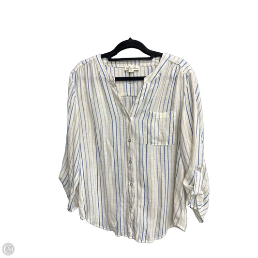 Top 3/4 Sleeve By Indigo Rose In Striped Pattern, Size: Lp