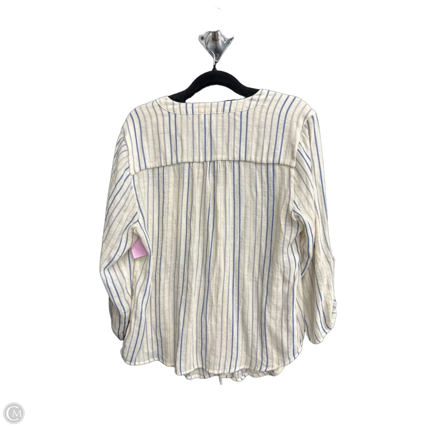 Top 3/4 Sleeve By Indigo Rose In Striped Pattern, Size: Lp