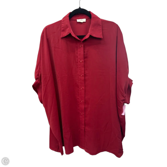 Top Short Sleeve By Entro In Maroon, Size: S