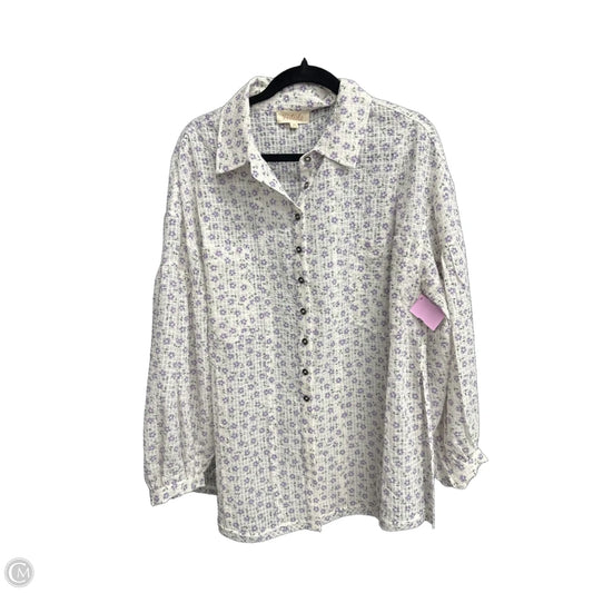 Top Long Sleeve By Listicle In Floral Print, Size: M