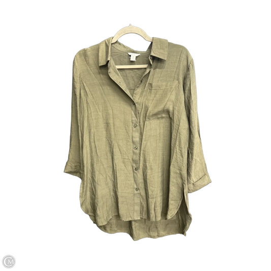 Top Long Sleeve By Cato In Green, Size: M