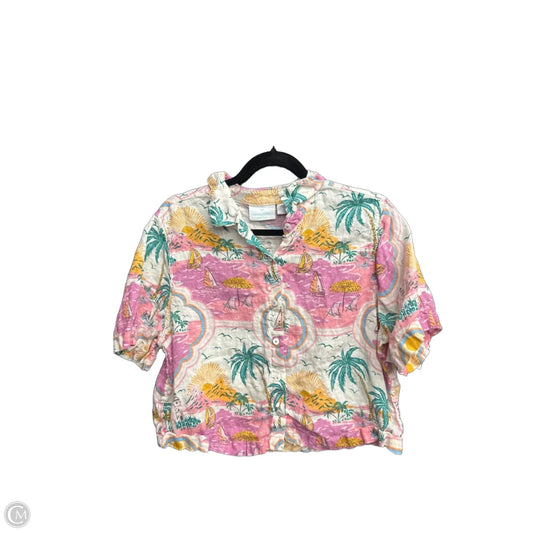 Top Short Sleeve By Cynthia Rowley In Tropical Print, Size: Xl