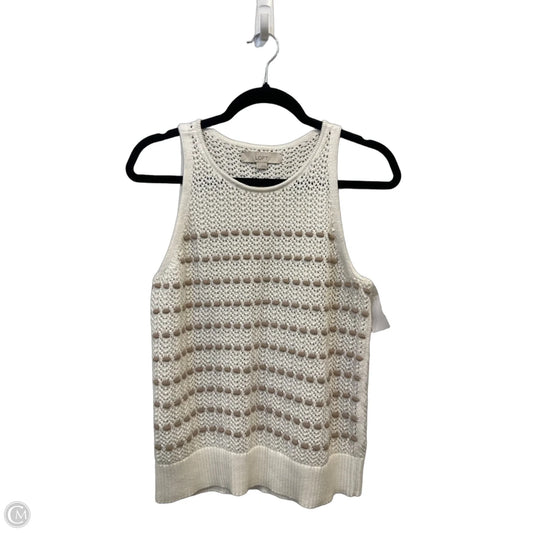 Top Sleeveless By Loft In Cream, Size: M