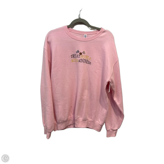 Sweatshirt Crewneck By Jerzees In Pink, Size: M