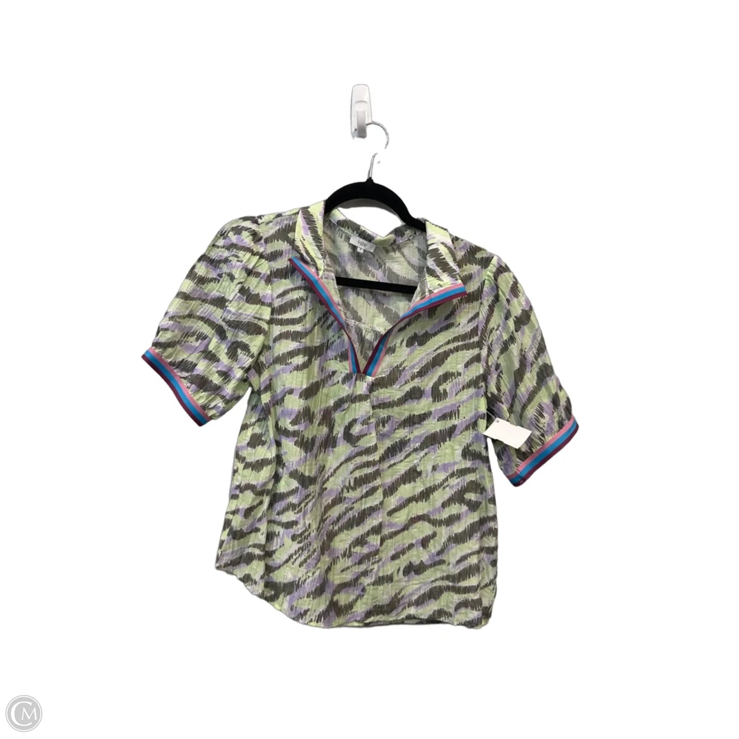 Top Short Sleeve By Voy In Green & Purple, Size: S