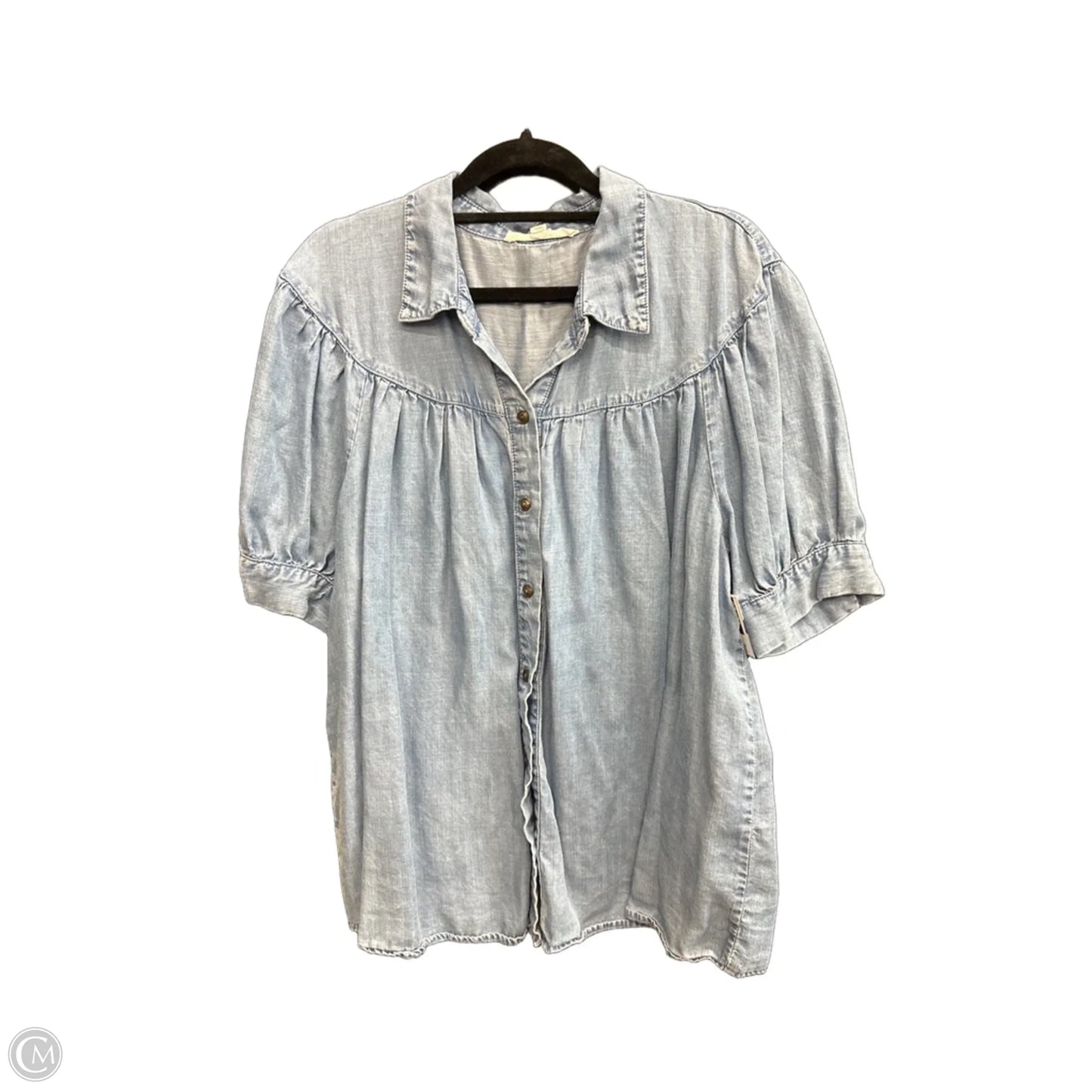Top Short Sleeve By Jane And Delancey In Blue Denim, Size: Xl